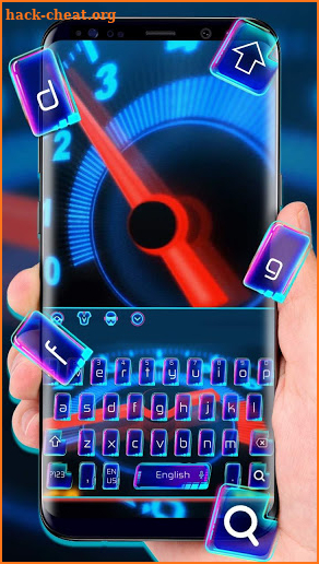 Blue Neon Speedometer Keyboard screenshot