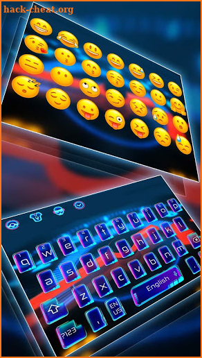 Blue Neon Speedometer Keyboard screenshot