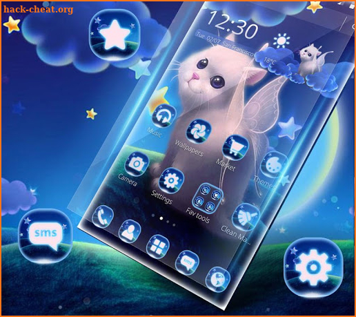 Blue Night Fairy Cat Theme screenshot