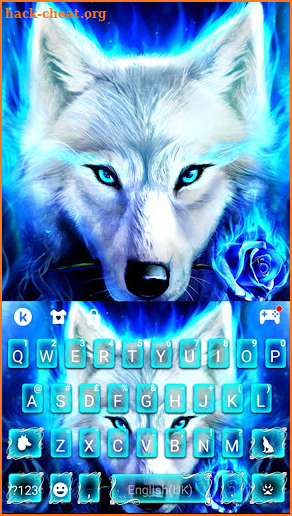 Blue Night Wolf Keyboard Theme screenshot