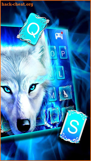 Blue Night Wolf Keyboard Theme screenshot