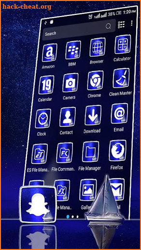 Blue Ocean Night Launcher Theme screenshot