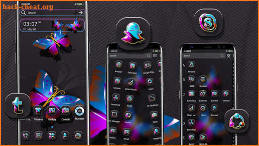 Blue Pink Butterfly Theme screenshot