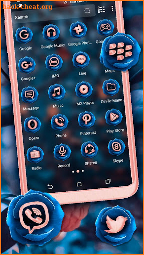 Blue Pink Rose Launcher Theme screenshot