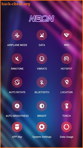 Blue Purple Neon APUS Launcher theme screenshot