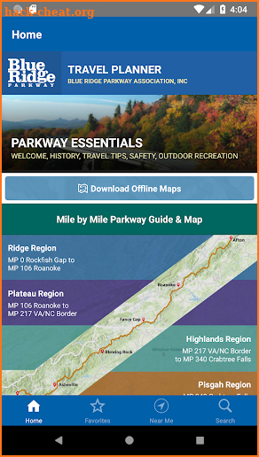 Blue Ridge Parkway Travel Planner screenshot