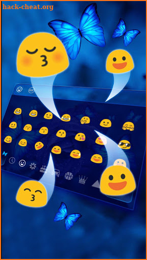 Blue Rose Butterfly Keyboard Theme screenshot