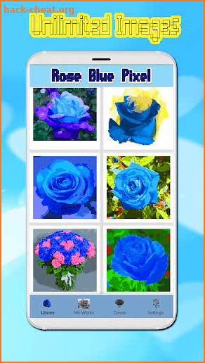 Blue Rose Flowers Color By Number-PixelArt screenshot