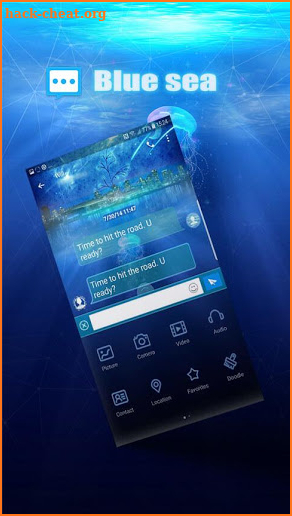 Blue sea Next SMS skin screenshot