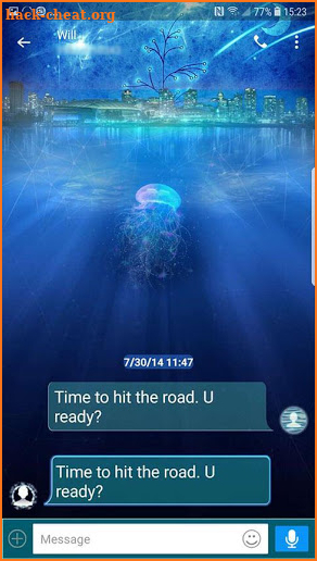 Blue sea Next SMS skin screenshot