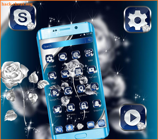 Blue Silver Rose Theme screenshot