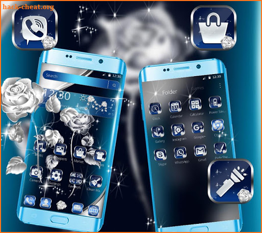 Blue Silver Rose Theme screenshot