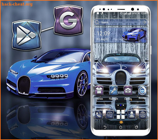 Blue Sport Car Launcher Theme screenshot