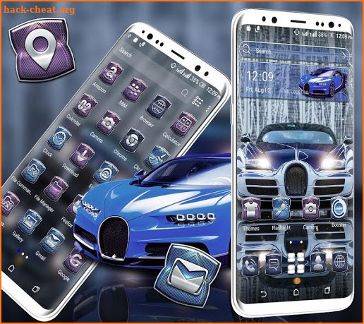 Blue Sport Car Launcher Theme screenshot