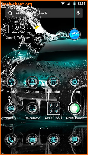 Blue Supercar APUS Launcher theme screenshot