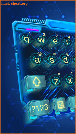 Blue Tech 3d Keyboard Theme screenshot