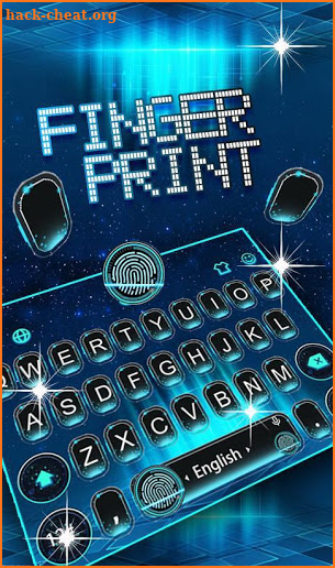 Blue Tech Fingerprint Style Keyboard Theme screenshot