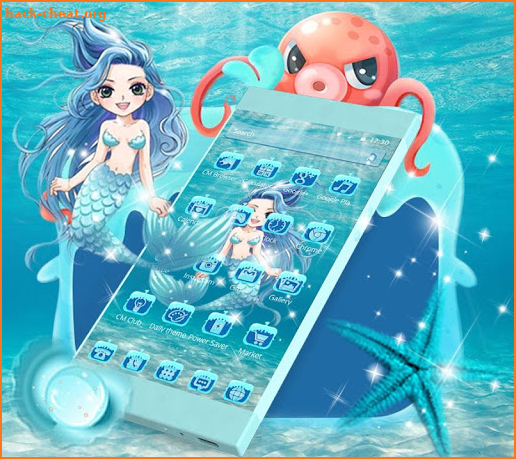 Blue Water Mermaid Theme screenshot