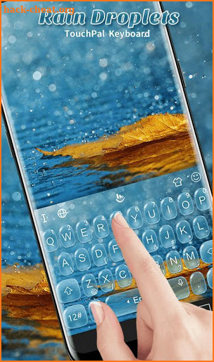 Blue Water Rain Droplets Keyboard Theme screenshot