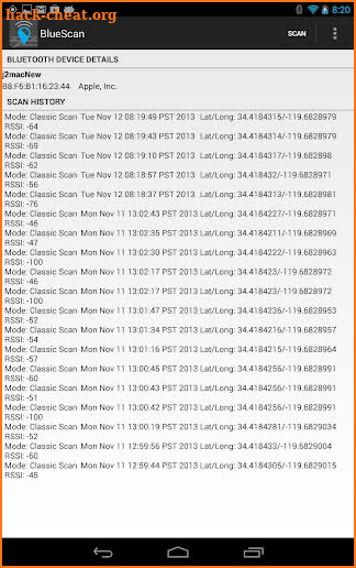 Bluetooth 4.0 Scanner screenshot