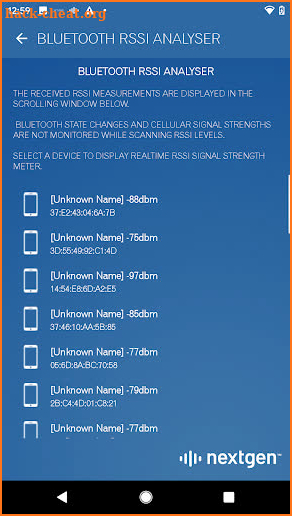 Bluetooth Rssi Analyser screenshot