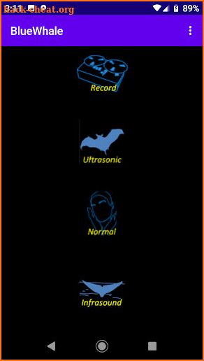 BlueWhale Ultrasound and Infrasound Listener screenshot