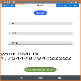 BMI screenshot