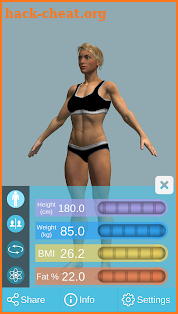 BMI 3D Pro (3D BMI Calculator) screenshot