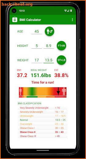 BMI Calculator screenshot