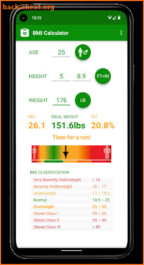 BMI Calculator screenshot