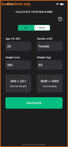 BMI Calculator + BMR screenshot