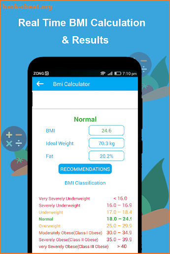 BMI Calculator Free Ideal Weight 30 Days Meal Plan screenshot