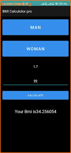 Bmi calculator pro screenshot