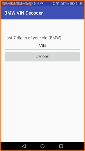 BMW VIN Decoder screenshot