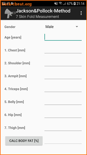 Body Fat Calculator screenshot