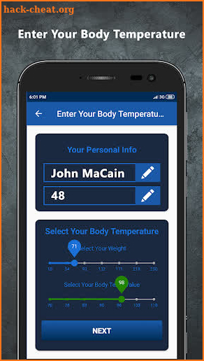 Body Temperature App screenshot