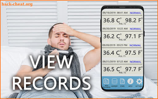 Body Temperature History : Thermometer Fever Diary screenshot