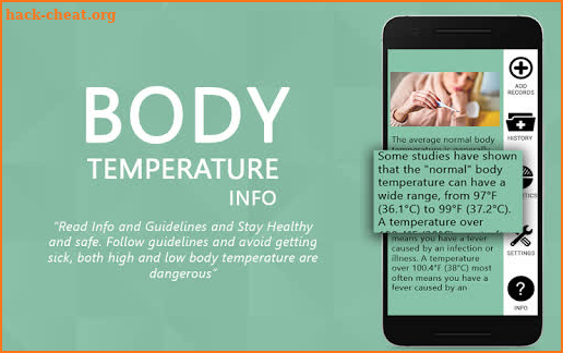 Body Temperature Thermometer : Fever Records Diary screenshot