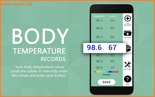 Body Temperature Thermometer : Fever Records Diary screenshot