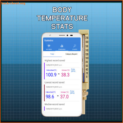 Body Temperature Tracker : Fever History Diary App screenshot