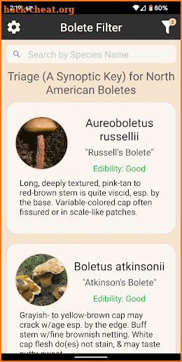 Bolete Filter screenshot