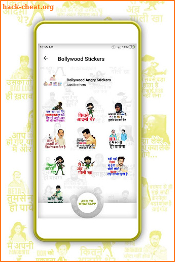 bollywood dialogues whatsapp sticker screenshot