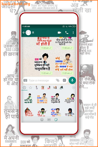 bollywood stickers app screenshot