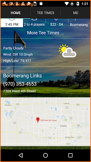 Boomerang Links Tee Times screenshot