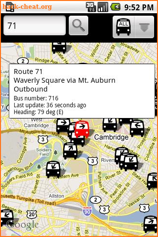 BostonBusMap screenshot