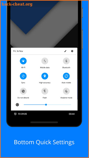 Bottom Quick Settings screenshot