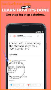Brainly Homework Help & Solver screenshot
