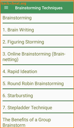 Brainstorming Techniques screenshot