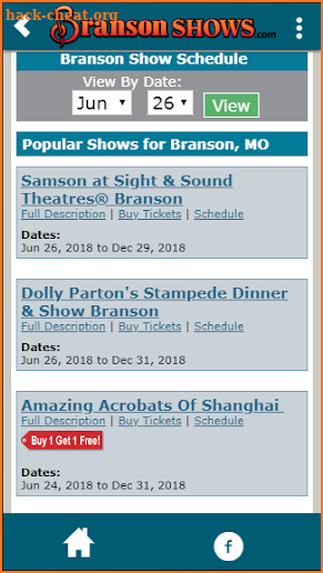 Branson Shows screenshot