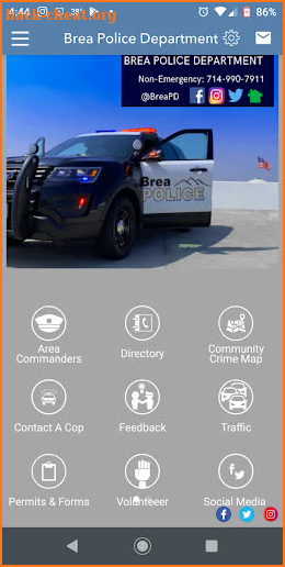 Brea Police Department screenshot